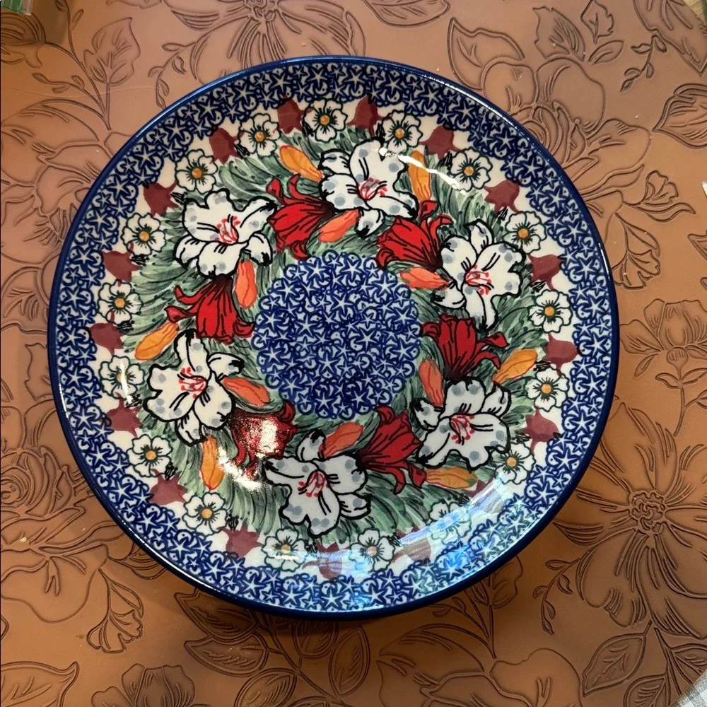 Polish Pottery Unikat  4226 Hand Made in Poland plate 8”